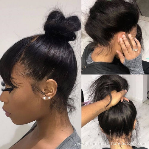 Wholesale Cheap Hd Full Lace Front Wig Pre Plucked Raw Brazilian Straight Virgin Human Hair Transparent 360 Lace Frontal Wig